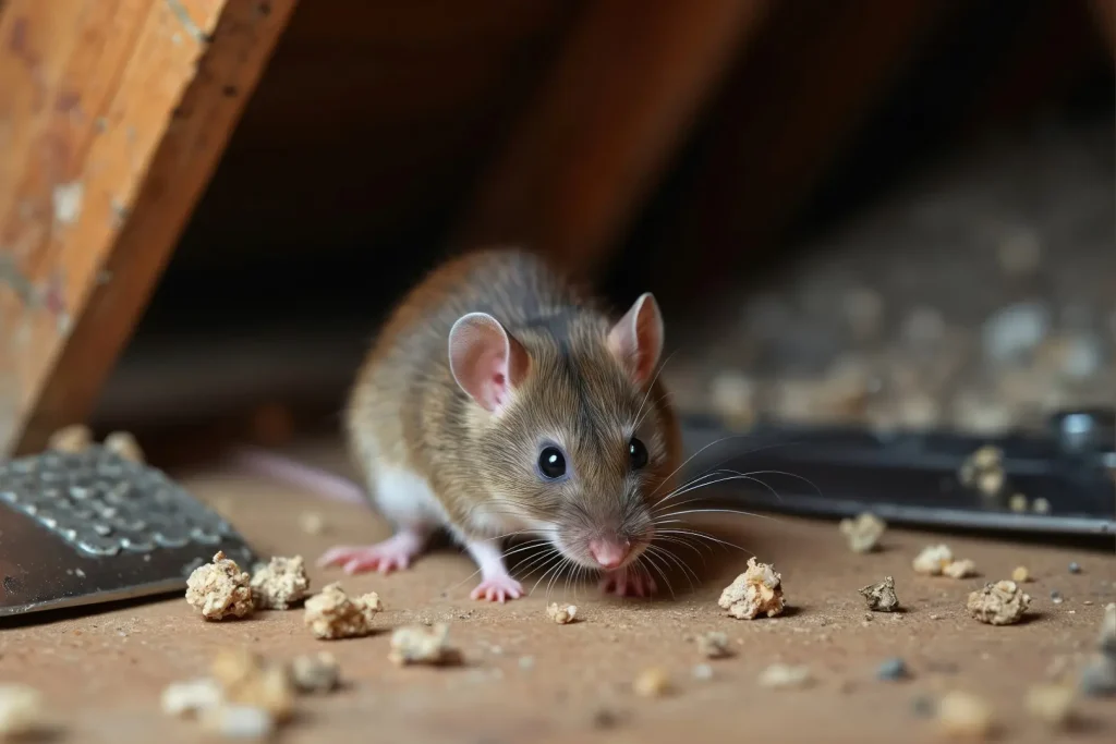 影に隠れるねずみ