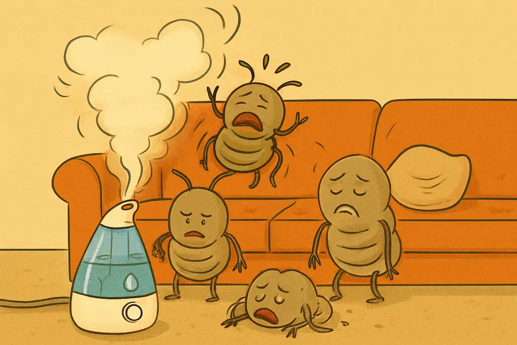 部屋のダニを弱らせるイラスト
