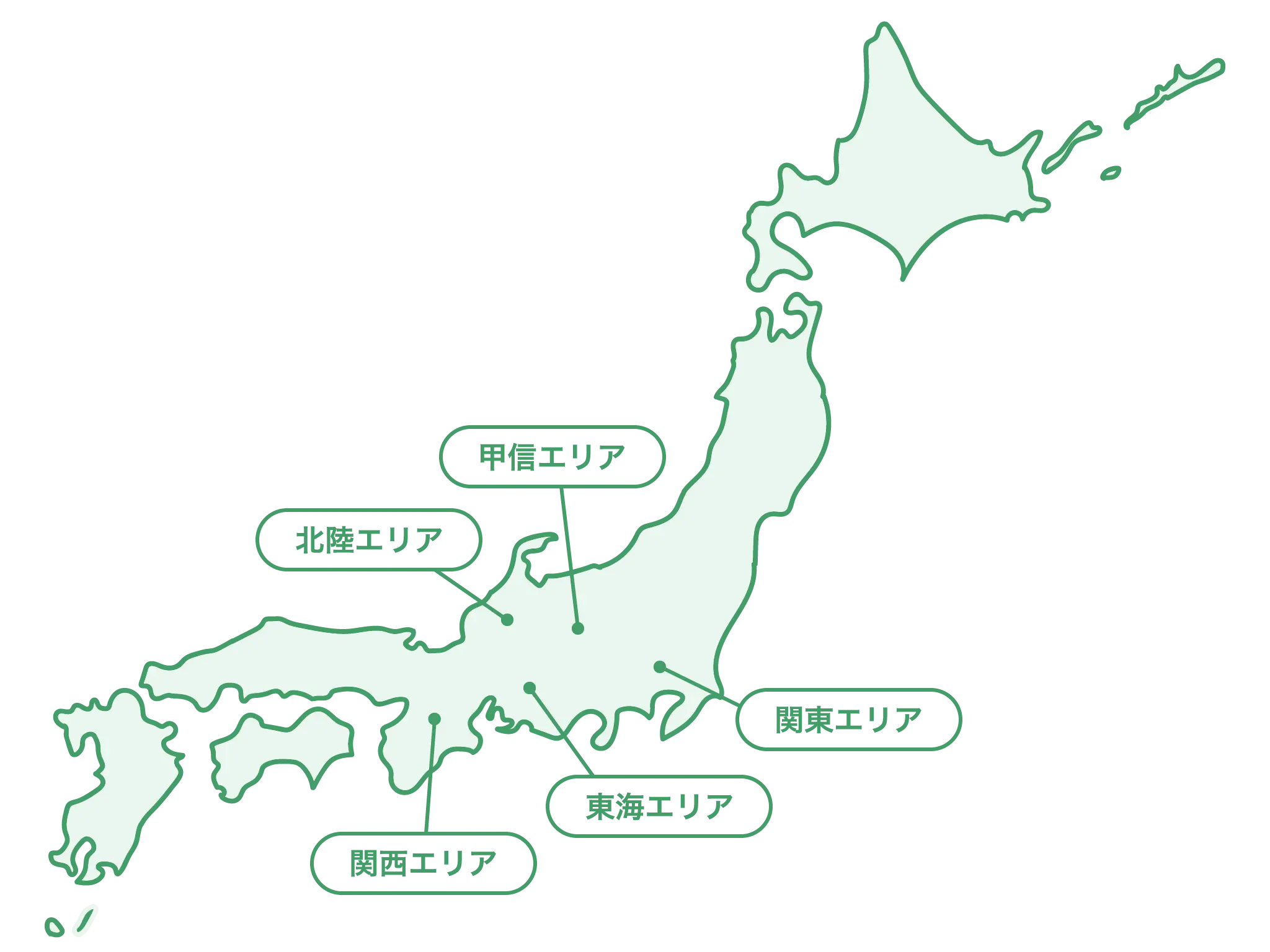 対応エリアのイラストマップ